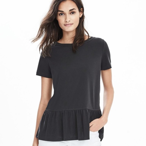 black peplum tee